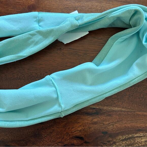 VYB PacSun Swim Shimmer High Cut Bikini Bottoms Aqua Blue Green NWT Size M - Picture 5 of 5